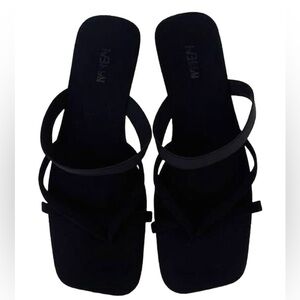 Black Strappy Flat Sandals – Temu (Size 8.5)